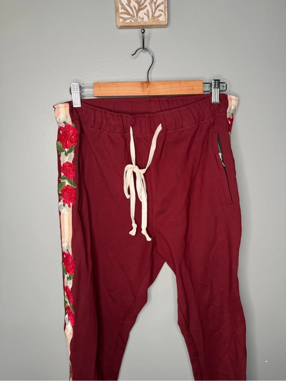 Lifted Anchors Rose Embroidered Track Pants
